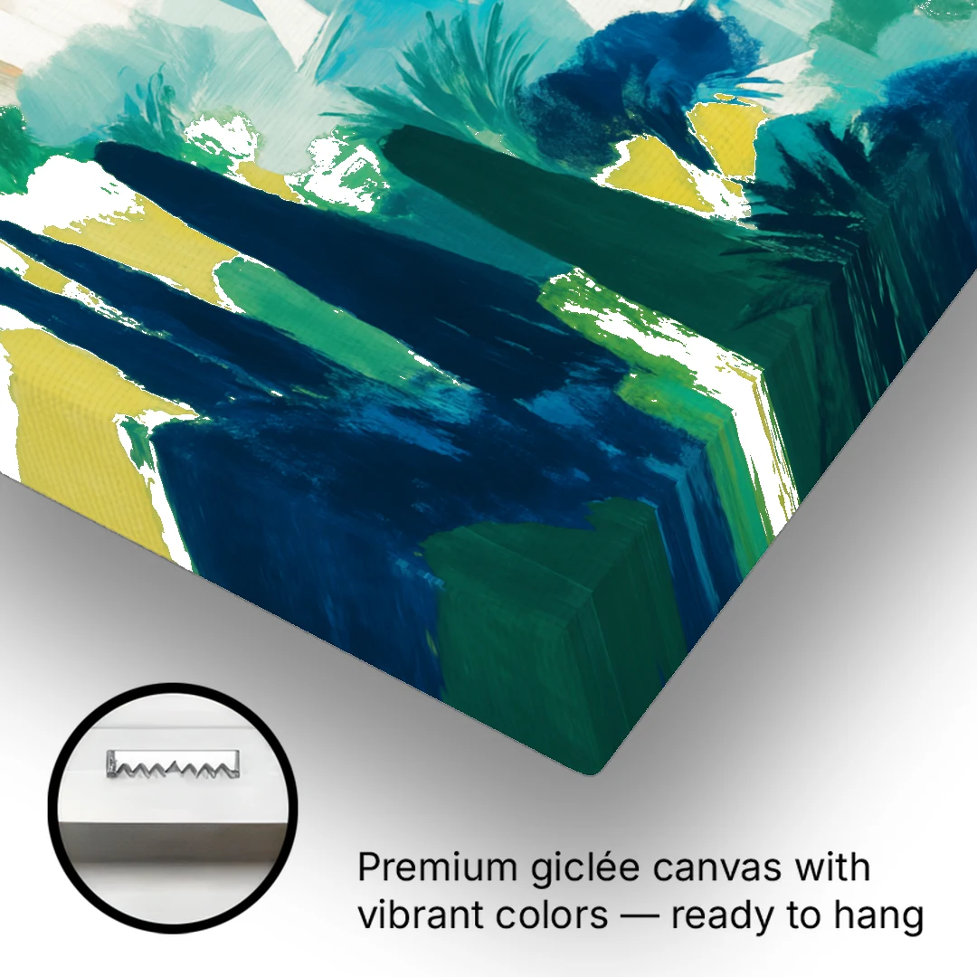 Sailboat Wall Art with Cypress Trees - Canvas Wall Art - Gallery Wrap Corner