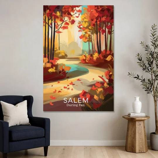 Salem Fall Foliage - Canvas Wall Art - Sofa - 40x60