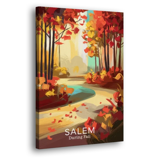 Salem Fall Foliage - Canvas Wall Art - Side