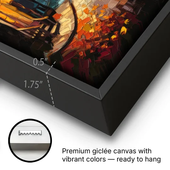 Salem Historic Downtown - Black Framed Canvas Wall Art - Gallery Wrap Corner