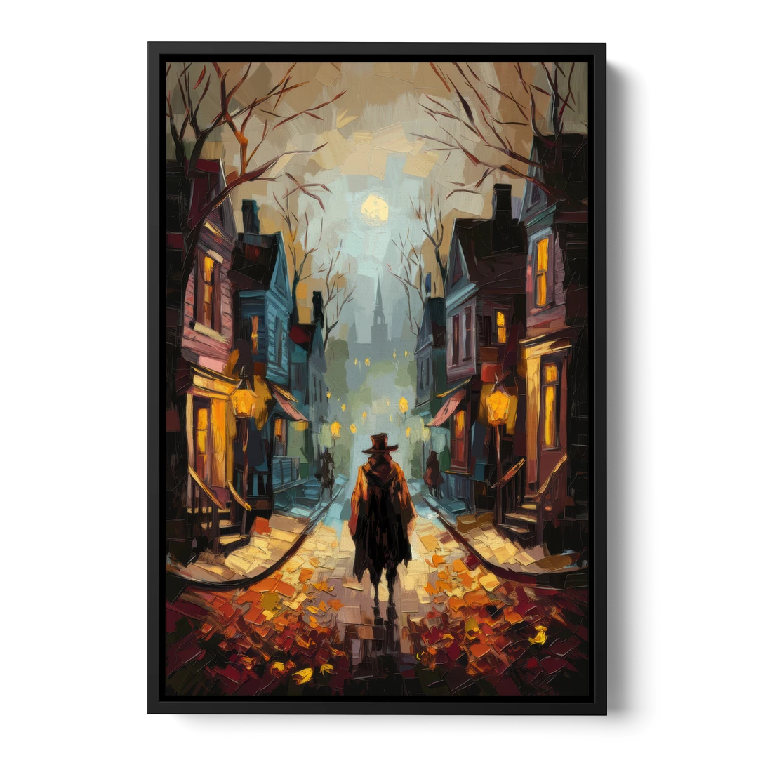 Salem Historic Downtown - Black Framed Canvas Wall Art - Front