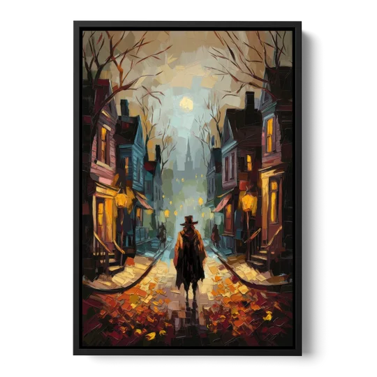 Salem Historic Downtown - Black Framed Canvas Wall Art - Front
