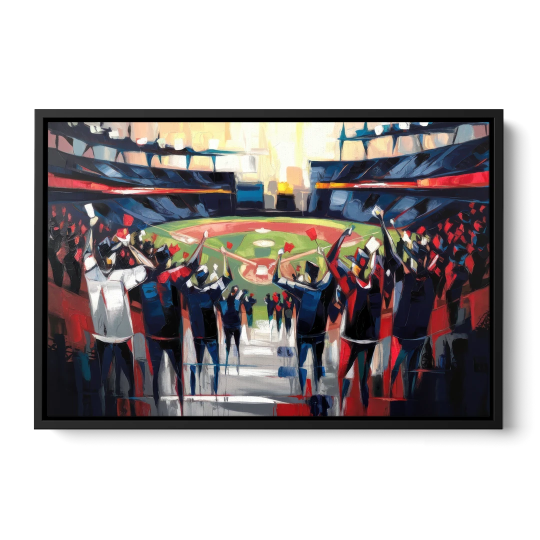 Salem Red Sox Fans - Black Framed Canvas Wall Art - Front