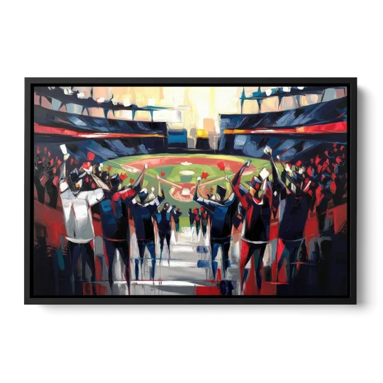 Salem Red Sox Fans - Black Framed Canvas Wall Art - Front