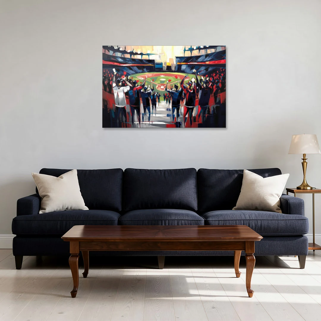 Salem Red Sox Fans - Canvas Wall Art - Sofa - 36x24