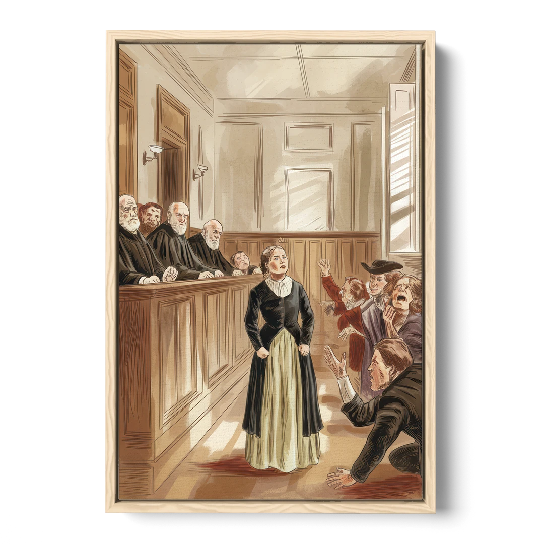 Salem Witch Trials Tribute - Oak Framed Canvas Wall Art - Front