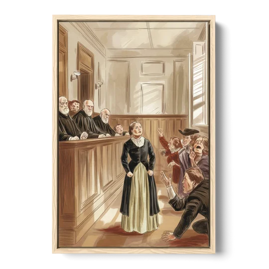 Salem Witch Trials Tribute - Oak Framed Canvas Wall Art - Front