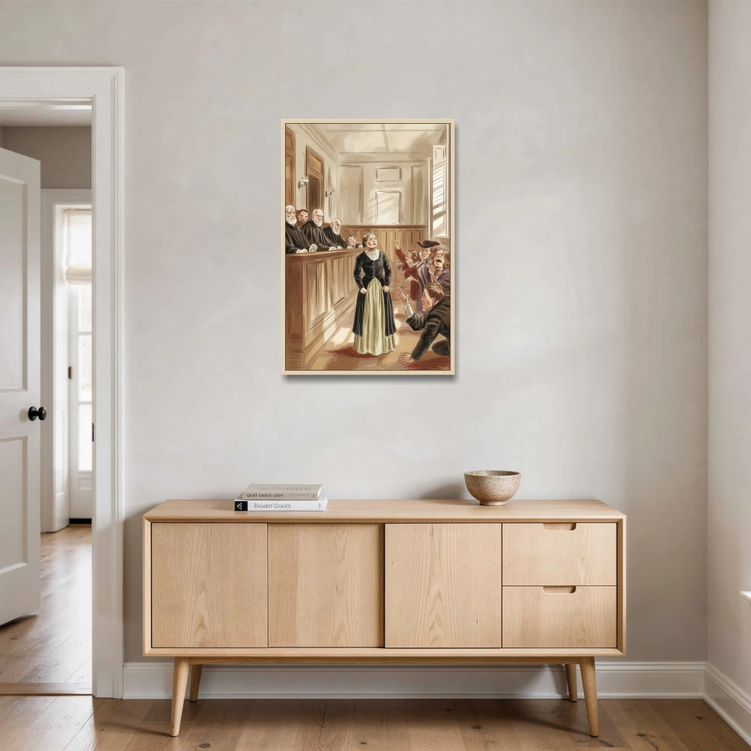 Salem Witch Trials Tribute - Oak Framed Canvas Wall Art - Coffee Table - 24x36
