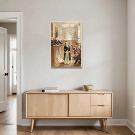 Salem Witch Trials Tribute - Oak Framed Canvas Wall Art - Coffee Table - 24x36