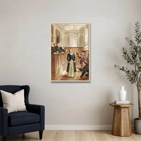 Salem Witch Trials Tribute - Oak Framed Canvas Wall Art - Sofa - 24x36