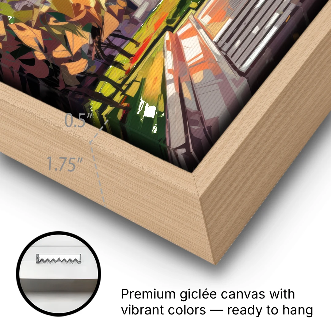 Salt Lake City Capitol Building - Oak Framed Canvas Wall Art - Gallery Wrap Corner