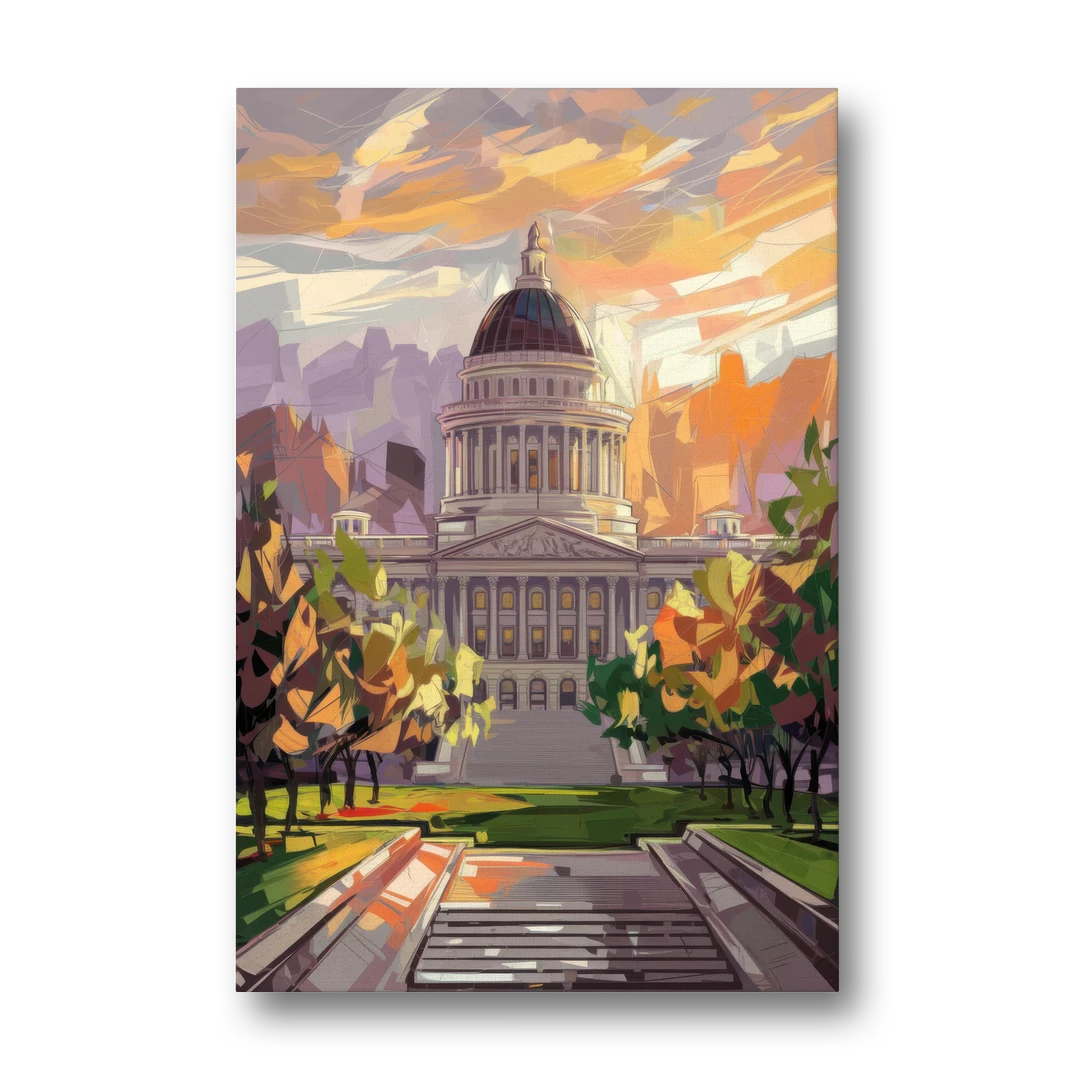 Salt Lake City Capitol Building - Canvas Wall Art - Front