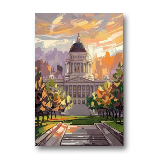 Salt Lake City Capitol Building - Canvas Wall Art - Front