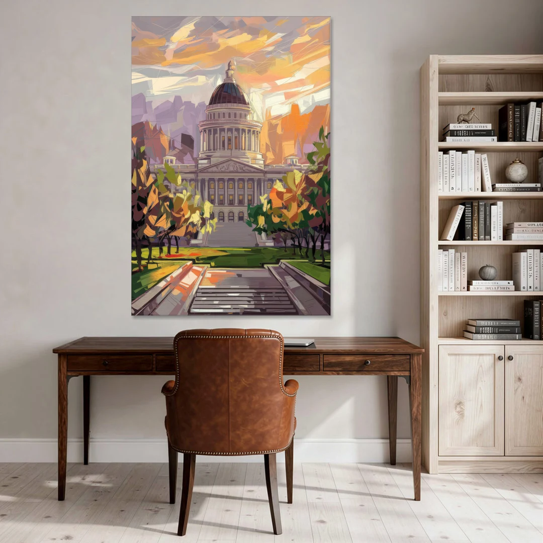 Salt Lake City Capitol Building - Canvas Wall Art - Office - 40x60