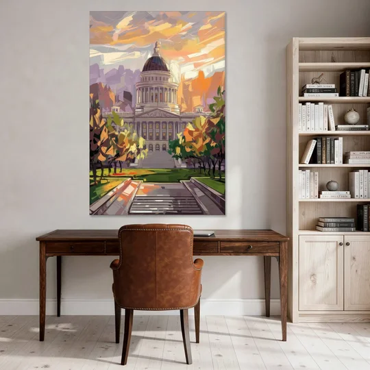 Salt Lake City Capitol Building - Canvas Wall Art - Office - 40x60