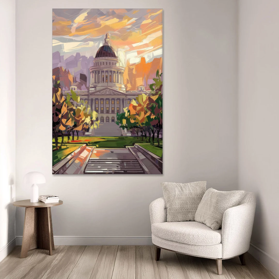 Salt Lake City Capitol Building - Canvas Wall Art - Sofa - 40x60