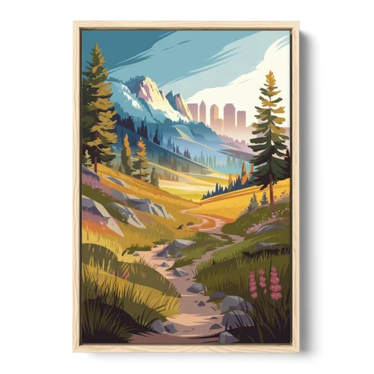Salt Lake City Nature Trails - Oak Framed Canvas Wall Art - Front