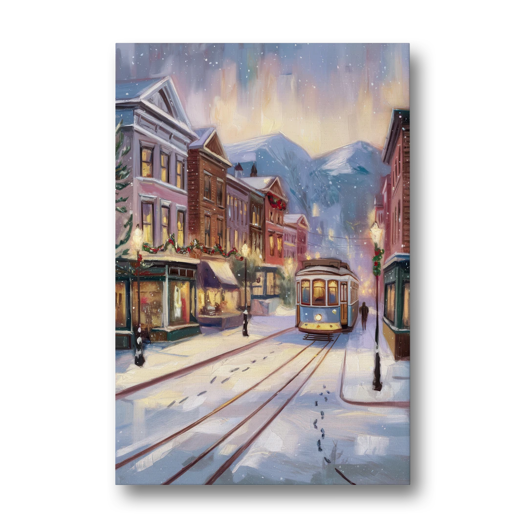 Salt Lake City Winter Scene - Canvas Wall Art - Front