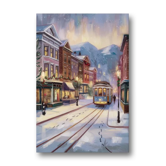 Salt Lake City Winter Scene - Canvas Wall Art - Front