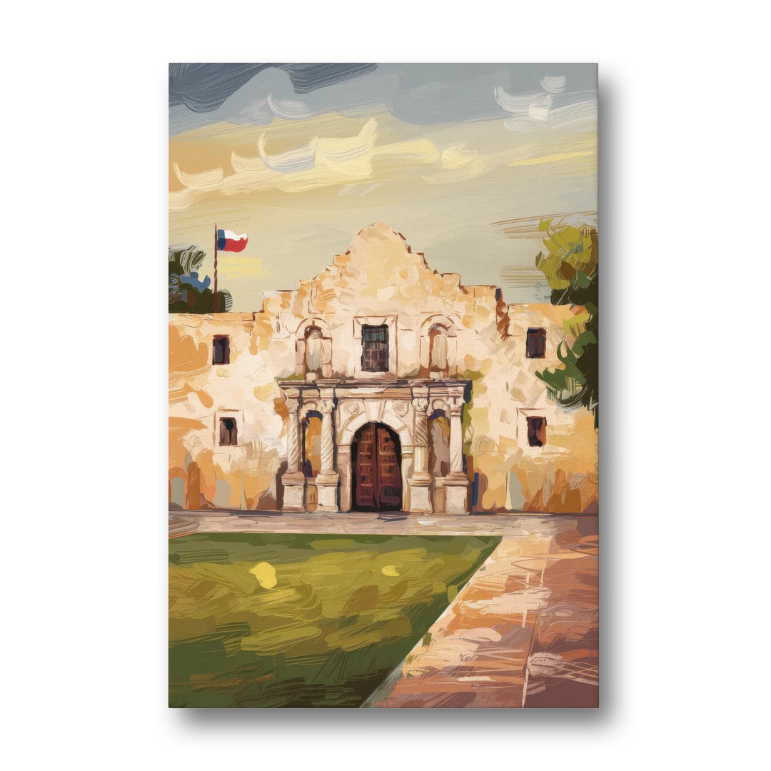 San Antonio Alamo Tribute - Canvas Wall Art - Front
