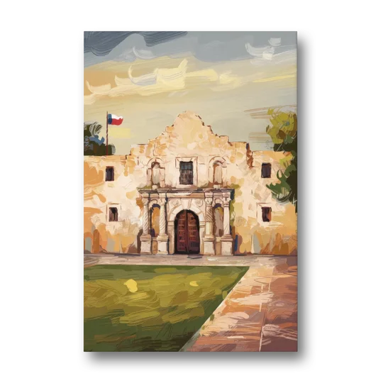 San Antonio Alamo Tribute - Canvas Wall Art - Front