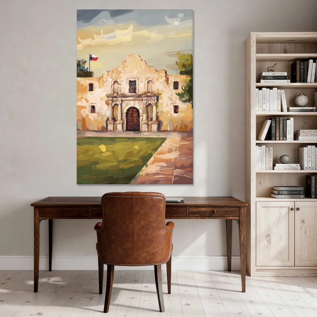 San Antonio Alamo Tribute - Canvas Wall Art - Office - 40x60