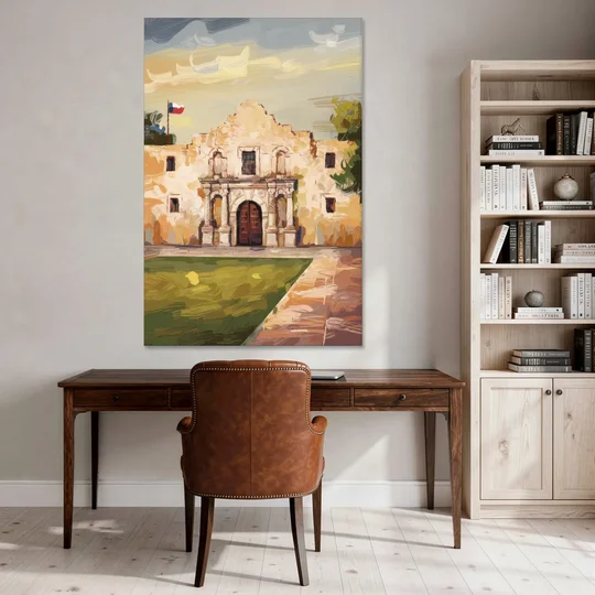 San Antonio Alamo Tribute - Canvas Wall Art - Office - 40x60