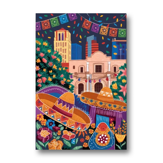 San Antonio Fiesta Colors - Canvas Wall Art - Front