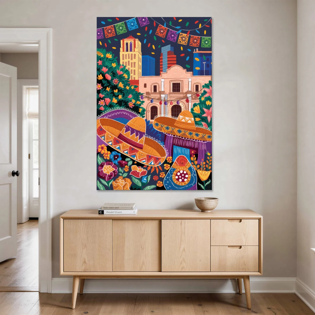San Antonio Fiesta Colors - Canvas Wall Art - Coffee Table - 40x60