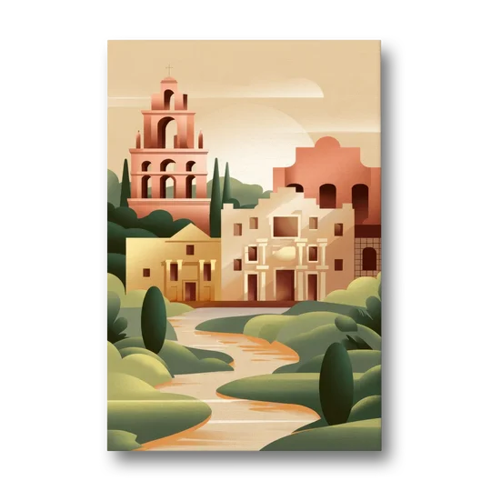 San Antonio Historic Missions - Canvas Wall Art - Front
