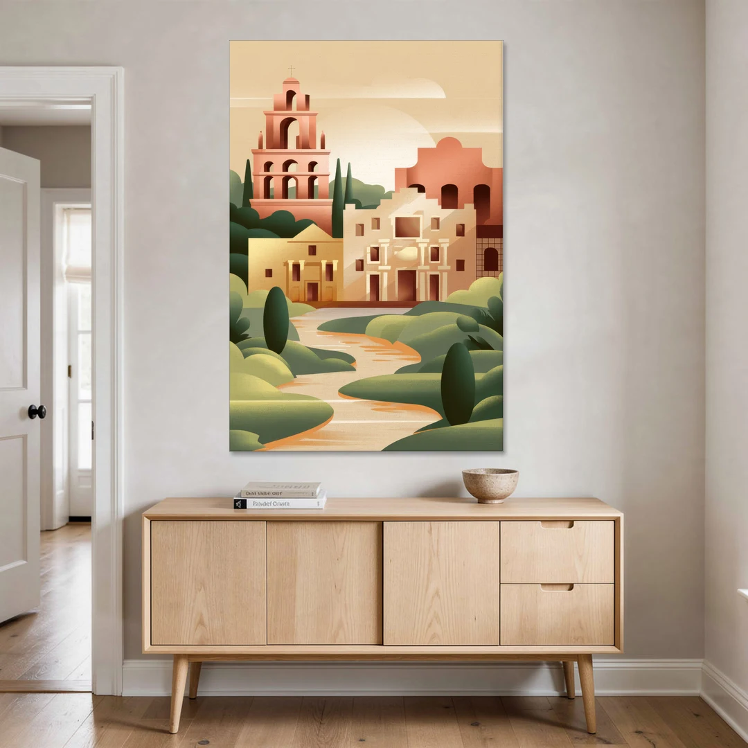 San Antonio Historic Missions - Canvas Wall Art - Coffee Table - 40x60