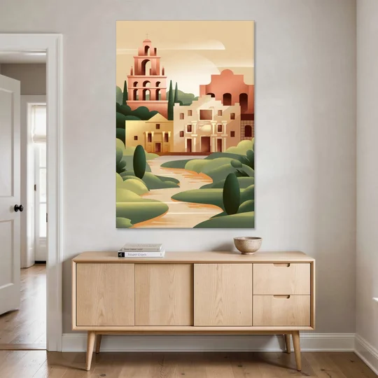 San Antonio Historic Missions - Canvas Wall Art - Coffee Table - 40x60