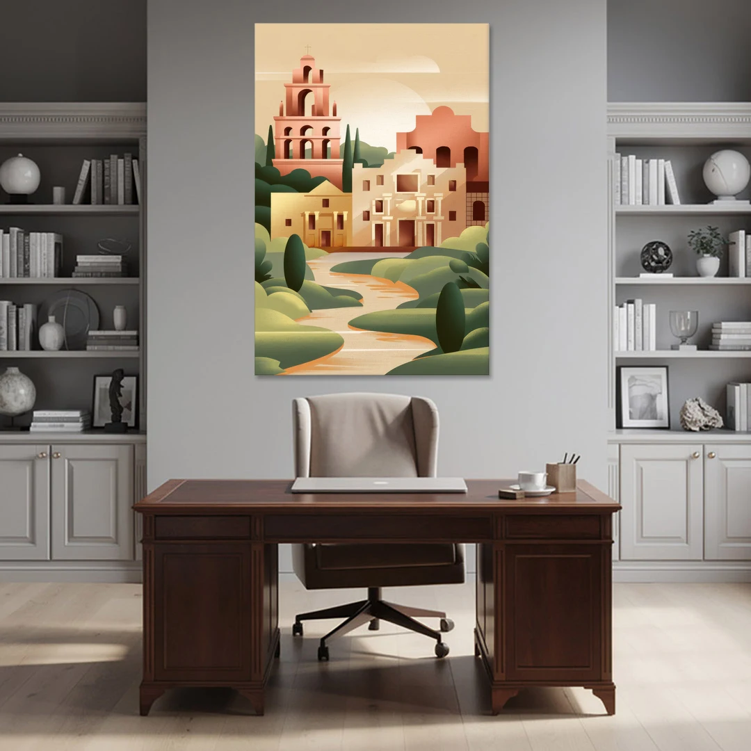 San Antonio Historic Missions - Canvas Wall Art - Office - 40x60
