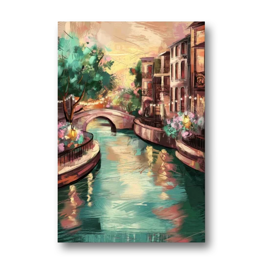 San Antonio Scenic Riverwalk - Canvas Wall Art - Front