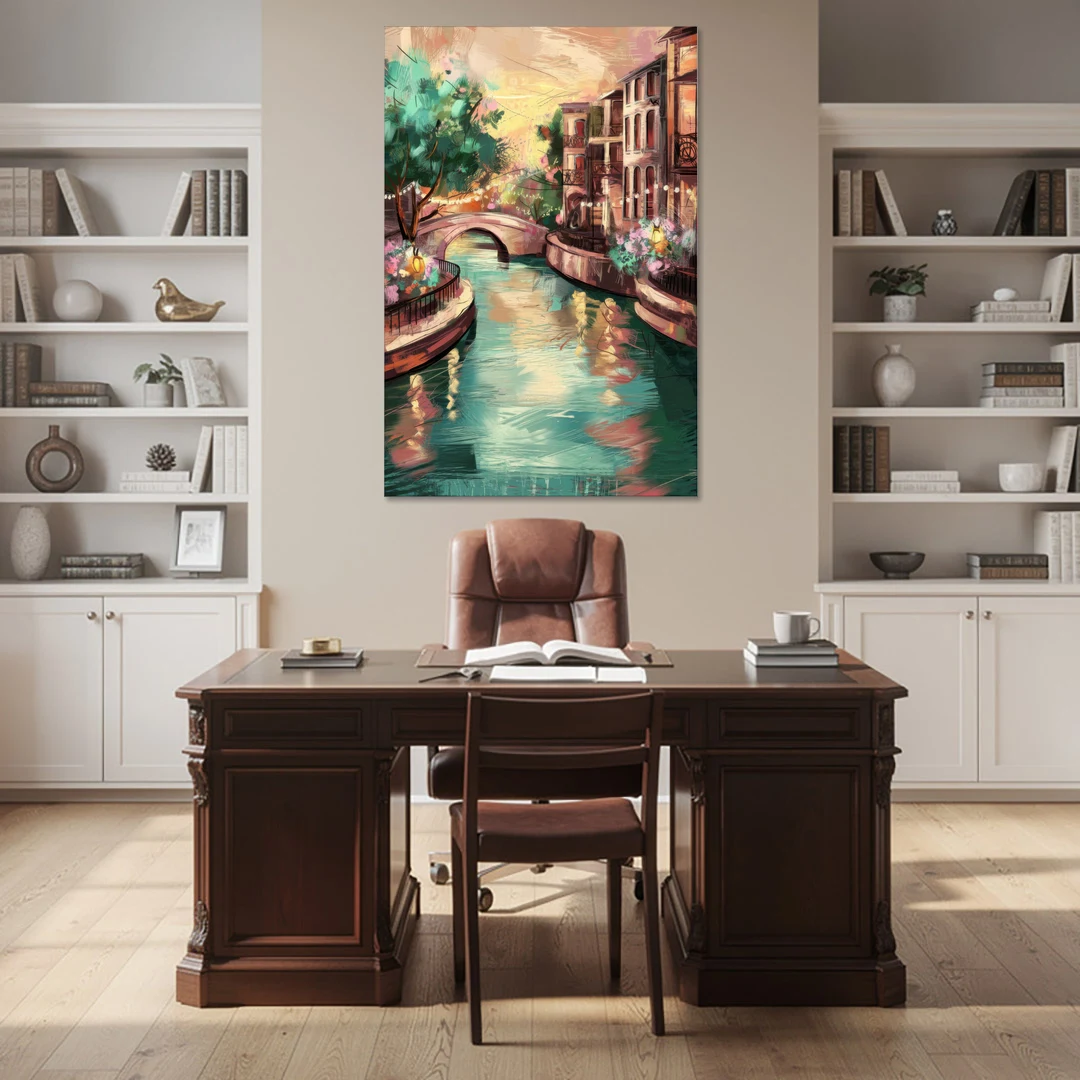 San Antonio Scenic Riverwalk - Canvas Wall Art - Office - 40x60