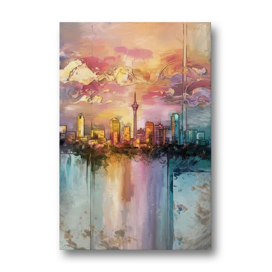 San Antonio Skyline Sunset - Canvas Wall Art - Front