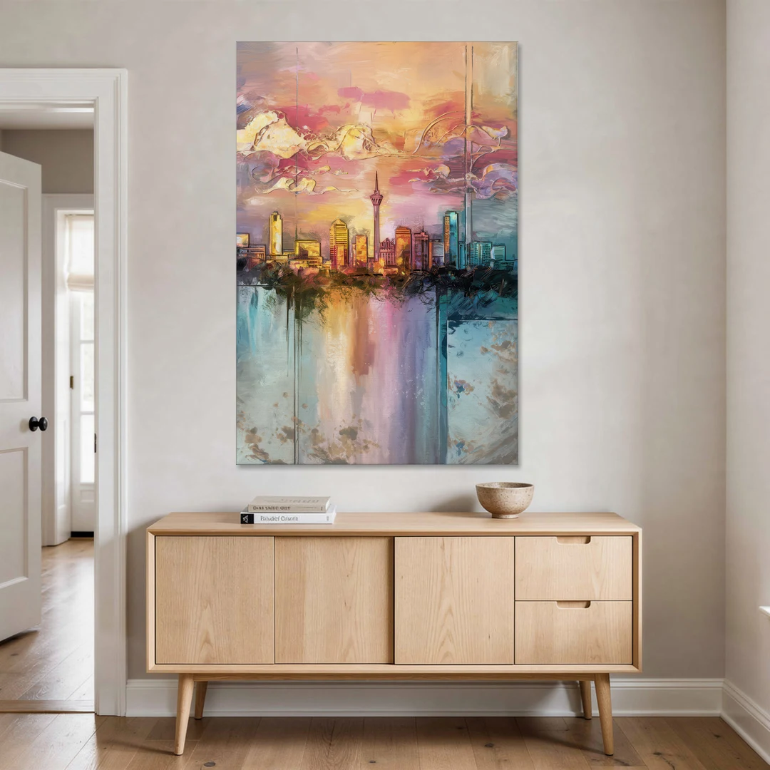 San Antonio Skyline Sunset - Canvas Wall Art - Coffee Table - 40x60