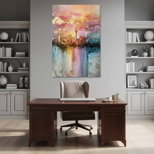 San Antonio Skyline Sunset - Canvas Wall Art - Office - 40x60