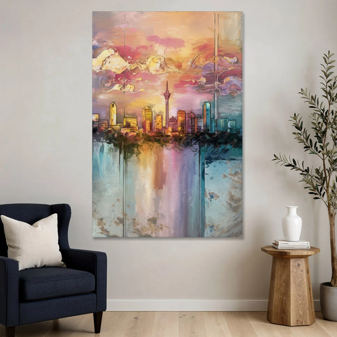 San Antonio Skyline Sunset - Canvas Wall Art - Sofa - 40x60