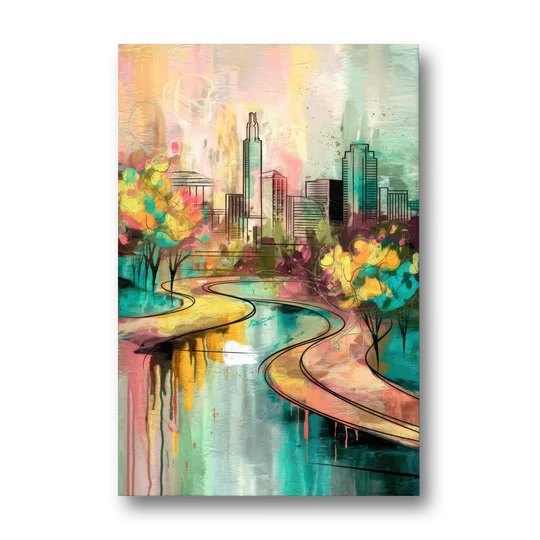 San Antonio Urban Street Art - Canvas Wall Art - Front