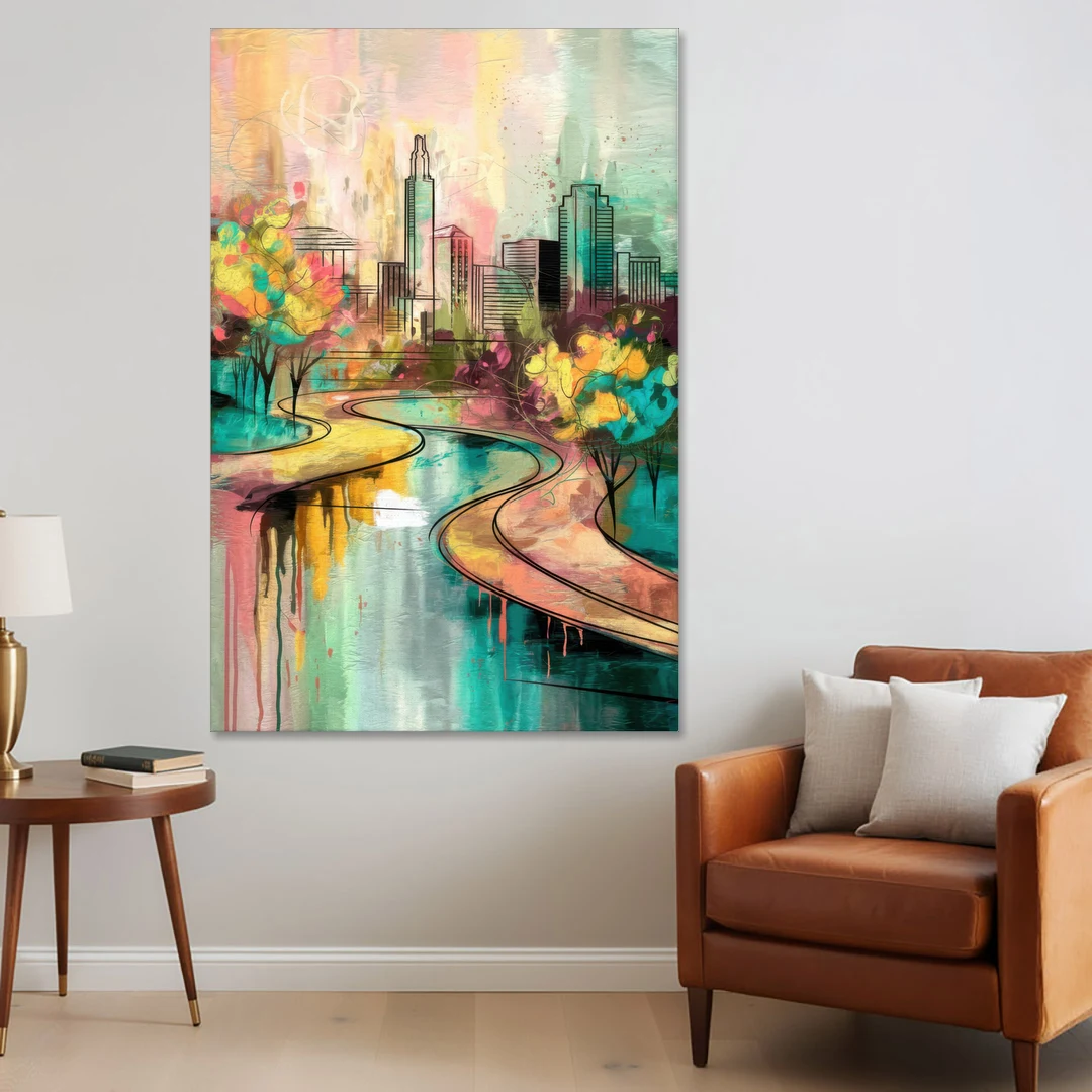 San Antonio Urban Street Art - Canvas Wall Art - Sofa - 40x60