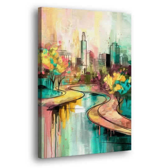 San Antonio Urban Street Art - Canvas Wall Art - Side