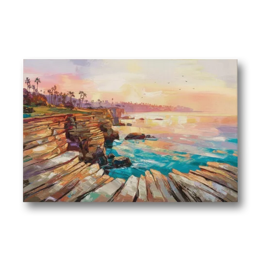 San Diego Coastal Cliffs - Canvas Wall Art - Front