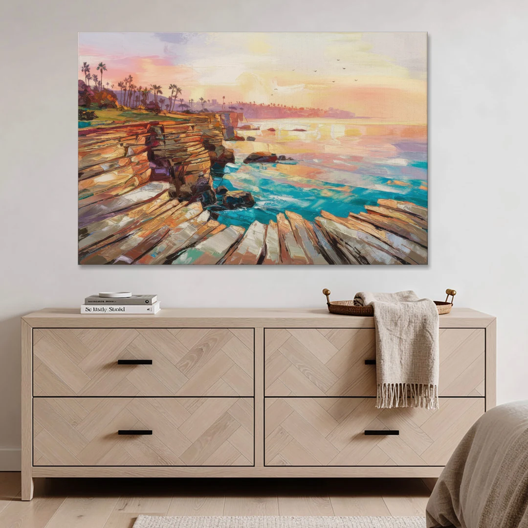 San Diego Coastal Cliffs - Canvas Wall Art - Coffee Table - 60x40