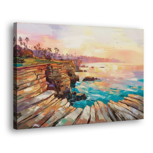 San Diego Coastal Cliffs - Canvas Wall Art - Side