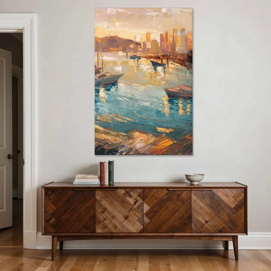 San Diego Harbor View Coastal - Canvas Wall Art - Coffee Table - 40x60