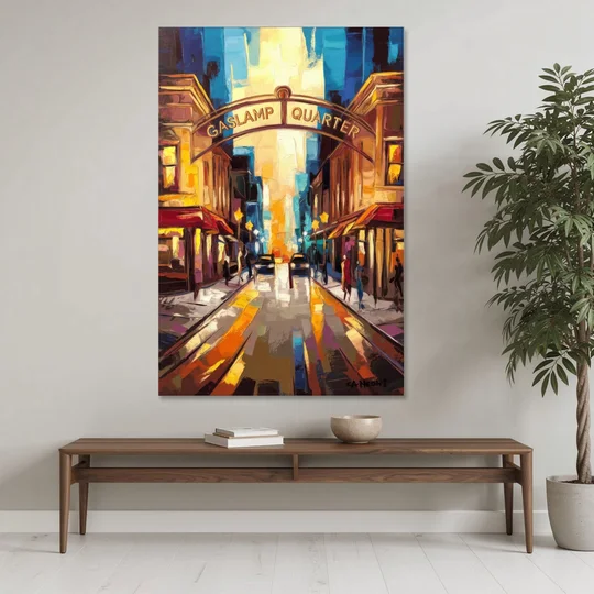 San Diego Historic Gaslamp District - Canvas Wall Art - Coffee Table - 40x60
