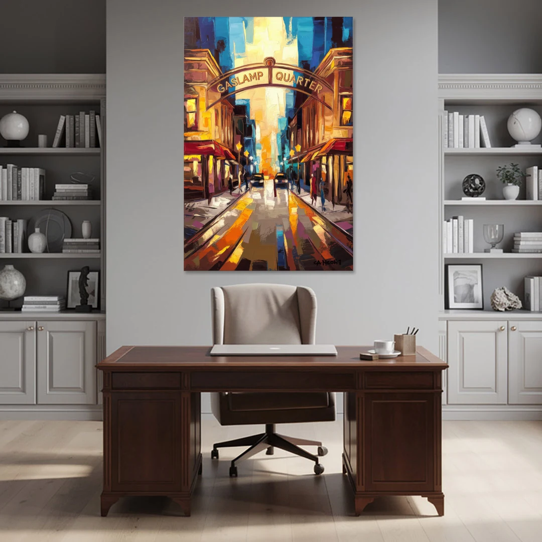 San Diego Historic Gaslamp District - Canvas Wall Art - Office - 40x60
