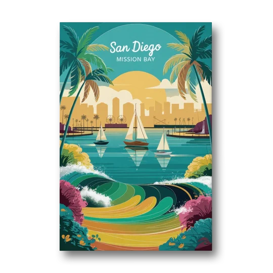 San Diego Mission Bay Views - Canvas Wall Art - Front