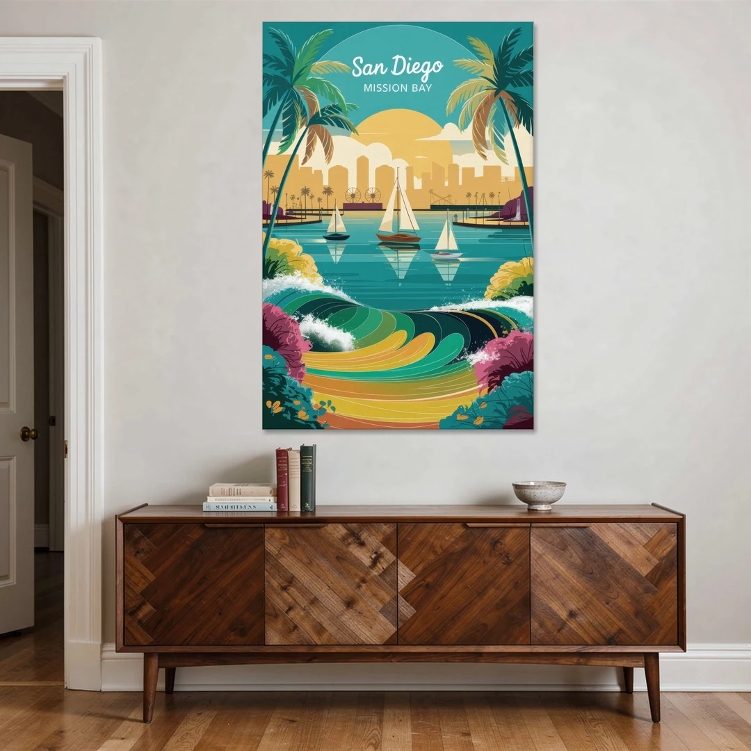 San Diego Mission Bay Views - Canvas Wall Art - Coffee Table - 40x60